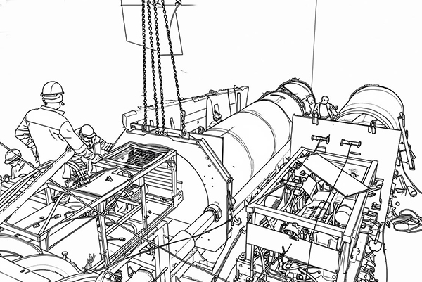 Схема укладки труб теплотрассы методом ГНБ