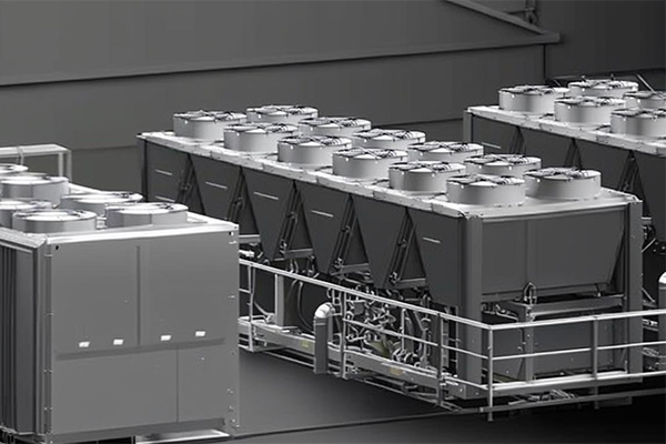 Установка чиллера на крыше здания